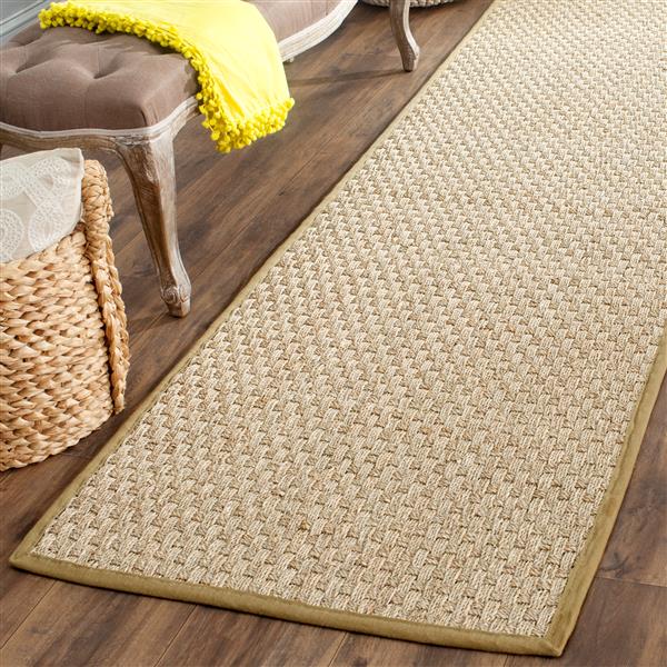 Safavieh Natural Fiber Border Rug - 2-ft x 10-ft - Olive