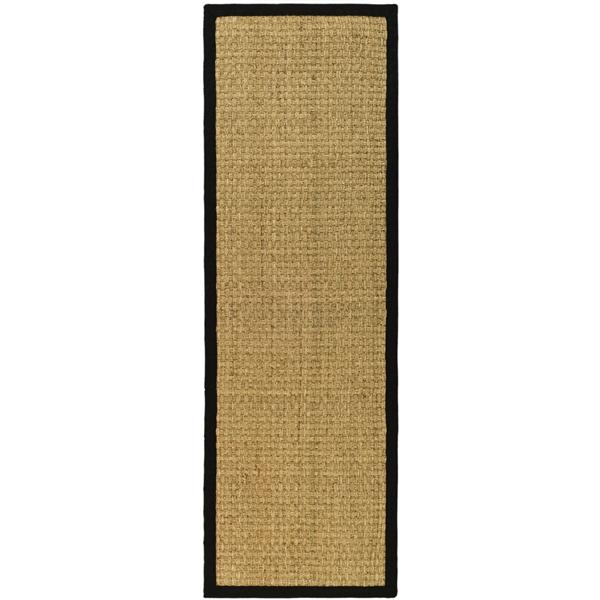 Safavieh Natural Fiber Border Rug - 2-ft x 6-ft - Black