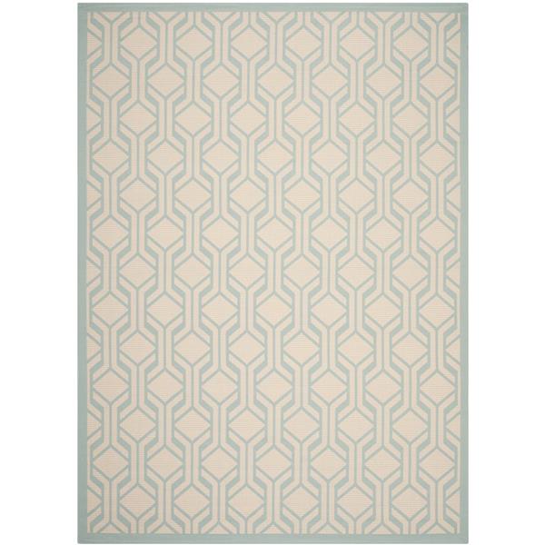 Safavieh Courtyard Geometric Rug - 8-ft x 11-ft - Beige/Aqua