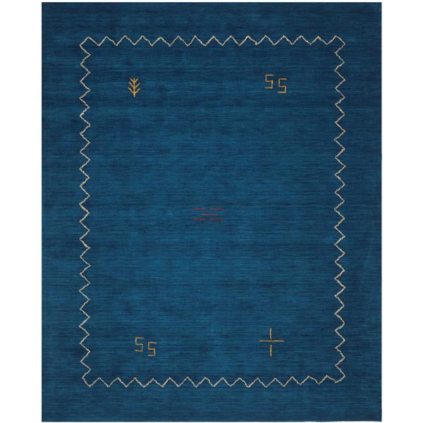 Himalaya Border Rug - 8-ft x 10-ft - Blue