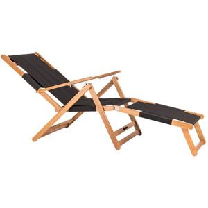 Chaise longue pour l'extérieur, noire