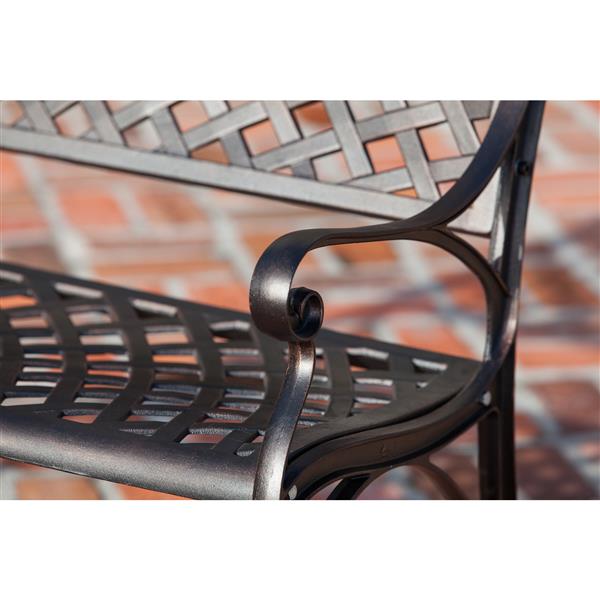 Banc en aluminium pour le jardin, Bronze antique, 41 po