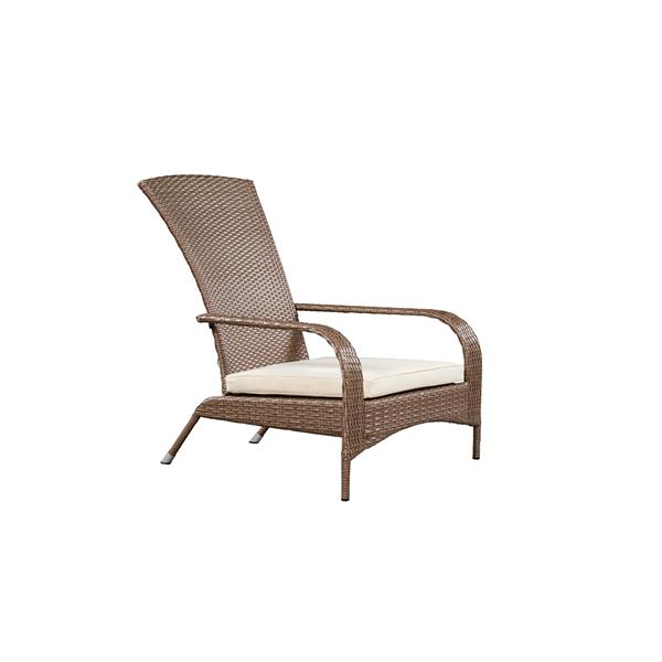 Fauteuil Muskoka en osier pour le patio, Brun caramel