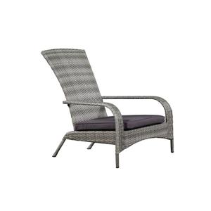 Fauteuil Muskoka en osier pour le patio, Gris