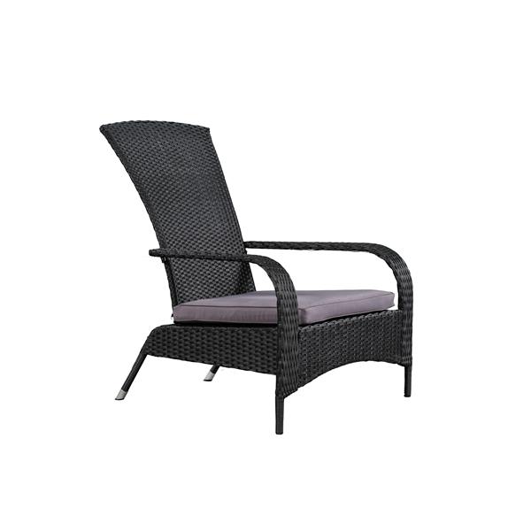 Confortable fauteuil haut Muskoka en osier pour patio, Noir