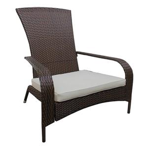 Patio Flare Wicker Muskoka Outdoor Chair - Dark Brown and Beige