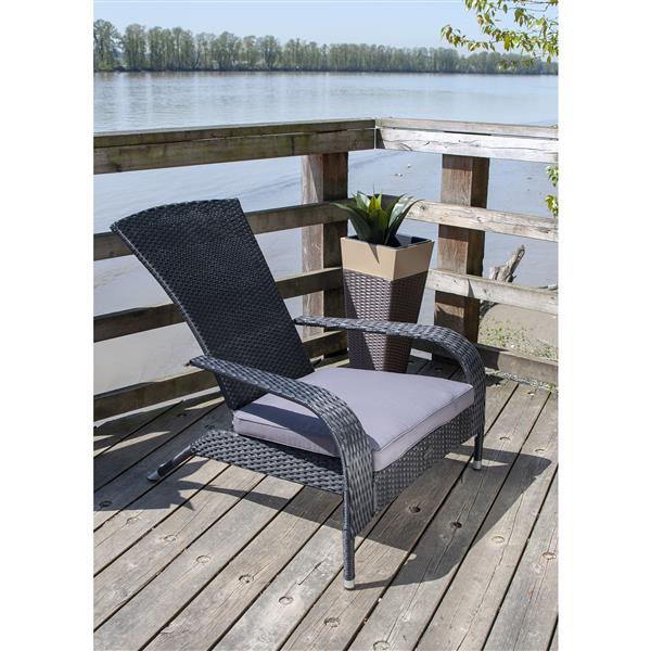 Patio Flare Wicker Muskoka Chair - Black