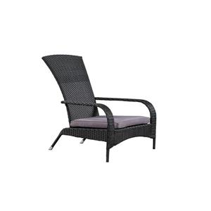 Fauteuil Muskoka en osier pour le patio, Noir