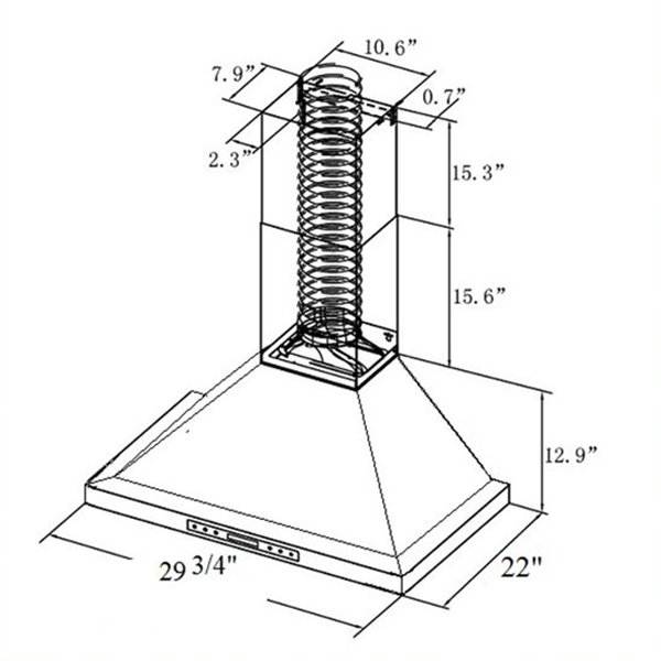 Turin Toscane 30-In 900 CFM Wall Mounted Range Hood