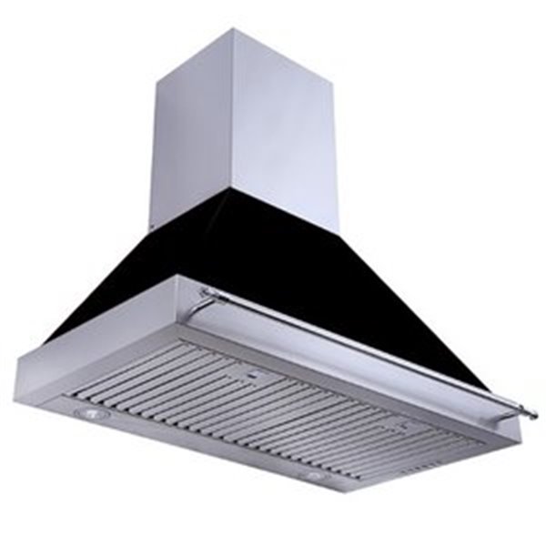 Turin Milazzo Wall Mounted Range Hood 36" Black - 900 CFM