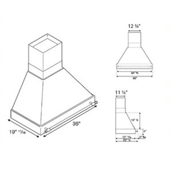 Turin Milazzo Wall Mounted Range Hood 36" Black - 900 CFM