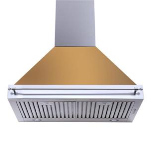 Turin Milazzo Wall Mounted Range Hood 36" Gold - 900 CFM