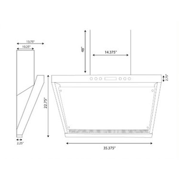 Turin La Décorative Wall Mounted Range Hood 36" 900 CFM TU18823SW36