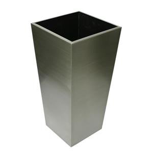 Jardinière carrée conique en acier inoxydable, 14" x 29,5"