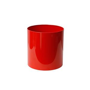 Stainless Steel Straight Round Planter - 12" x 12" - Red