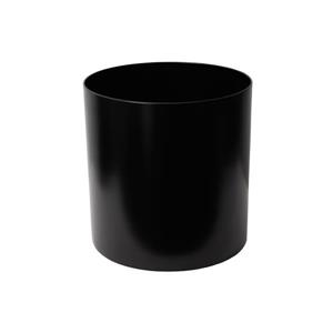 Stainless Steel Straight Round Planter - 16" x 16" - Black