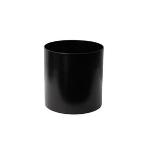 Stainless Steel Straight Round Planter - 12" x 12" - Black