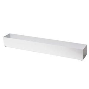 Jardinière rectangulaire en acier inox, 24"x3,5"x3", blanc