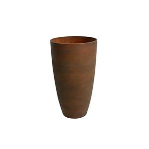 Jardinière en vase courbé Acerra, 11,5" x 20", Rouille