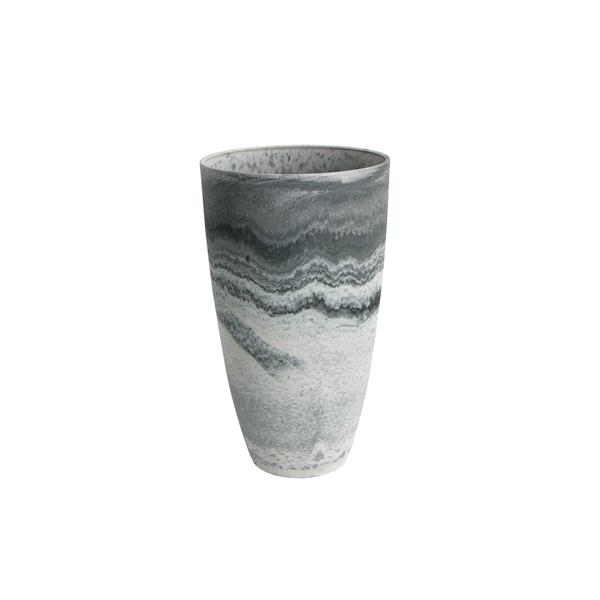 Acerra Curved Vase Planter, 11.5-in x 20-in - Marble