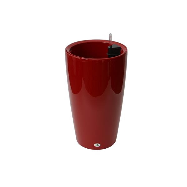 Modena Round Self-Watering Planter - 22-in - Glossy Red