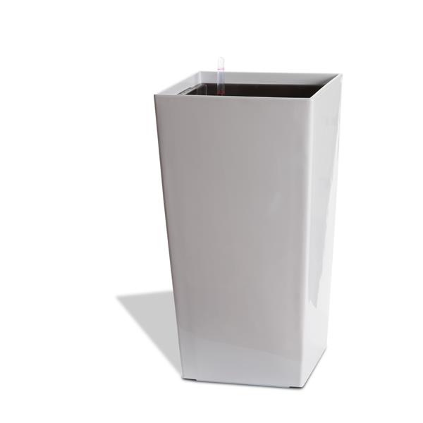 Modena Square Taper Self-Watering Planter -22-in -Glossy White
