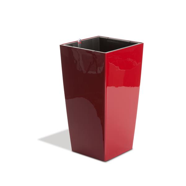Modena Square Taper Self-Watering Planter - 22-in - Glossy Red