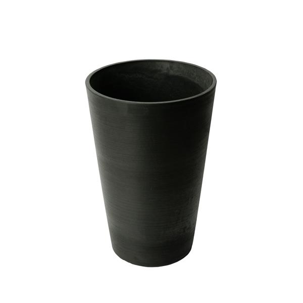 Valencia Round Tapered Planter - 12-in x 18-in - Spun Black