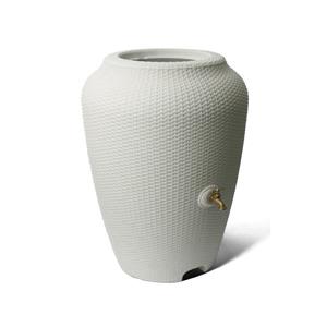 Algreen Wicker Rain Barrel - 50 Gallon - White Sand