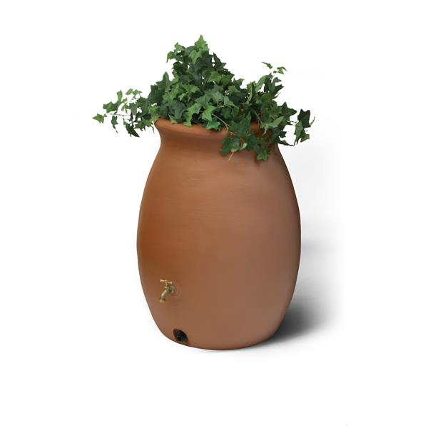 Algreen Castilla 50-Gallon Terra Cotta Rain Barrel