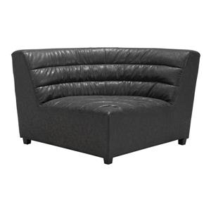 Zuo Modern Soho Corner Loveseat - 41.3-in x 29.1-in x 41.3-in - Faux Leather - Black