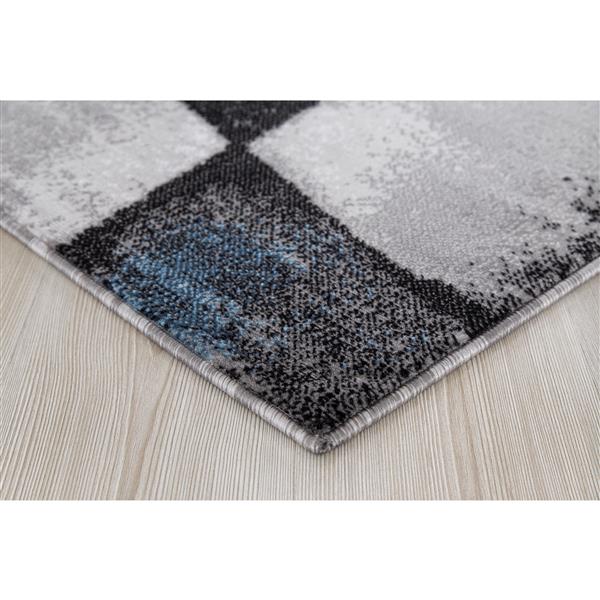 Tapis Geoaqua, 2 pi x 8 pi, polypropylène, gris/bleu