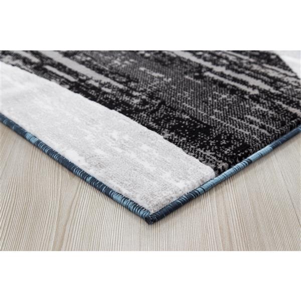 Tapis Whirlblue, 5 pi x 8 pi, polypropylène, gris/bleu