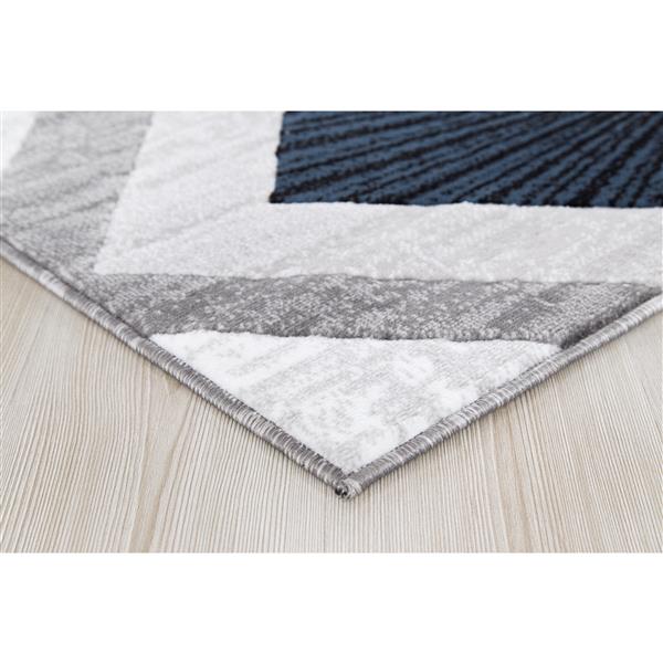 Tapis Diablue, 2 pi x 3 pi, polypropylène, gris/bleu