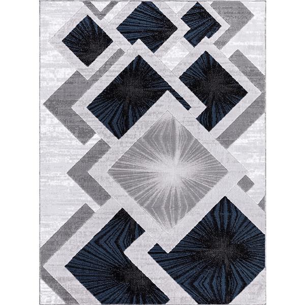 Tapis Diablue, 2 pi x 8 pi, polypropylène, gris/bleu