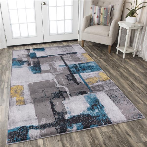 Segma Geosplash Area Rug 5ft x 8ft Polypropylene Gray/Blue VN