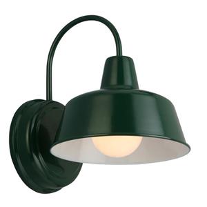 Design House Mason 1 Light Indoor/Outdoor Wall Light 8", Forest Green