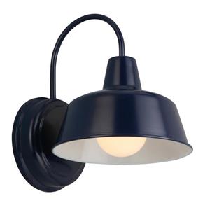 Design House Mason 1 Light Indoor/Outdoor Wall Light 8", Navy Blue