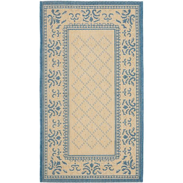 Safavieh Decorative Courtyard Rug - 2-ft x 3-ft 7-in- Natural/Blue