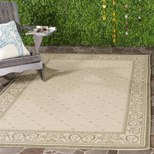 Safavieh Decorative Courtyard Rug - 2-ft x 3-ft 7-in - Natural/Olive