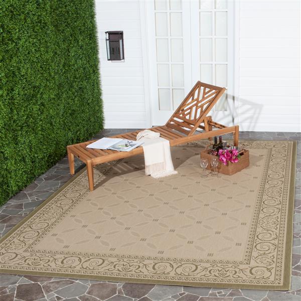 Safavieh Decorative Courtyard Rug - 2-ft x 3-ft 7-in - Natural/Olive