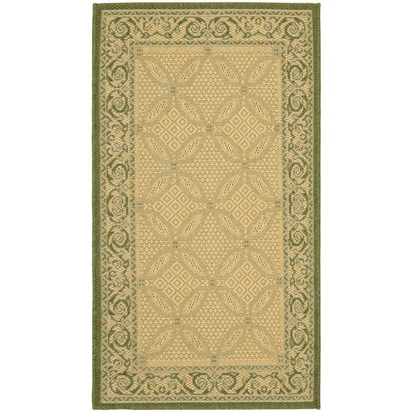 Safavieh Decorative Courtyard Rug - 2-ft x 3-ft 7-in - Natural/Olive