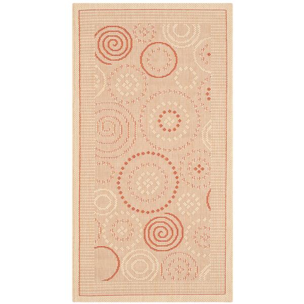 Safavieh Decorative Courtyard Rug - 2-ft x 3-ft 7-in - Natural/Terra