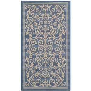 Safavieh Decorative Courtyard Rug - 2-ft x 3-ft 7-in - Natural/Blue