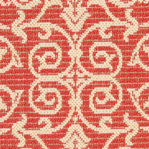 Safavieh Decorative Courtyard Rug  - 2-ft x 3-ft 7-in - Red/Natural