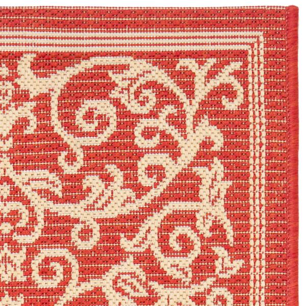Safavieh Decorative Courtyard Rug  - 2-ft x 3-ft 7-in - Red/Natural