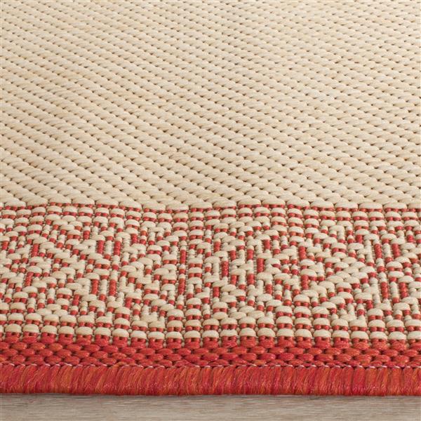 Safavieh Decorative Courtyard Rug - 2-ft x 3-ft 7-in - Natural/Red