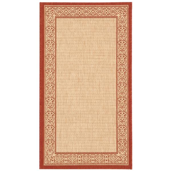 Safavieh Decorative Courtyard Rug - 2-ft x 3-ft 7-in - Natural/Red