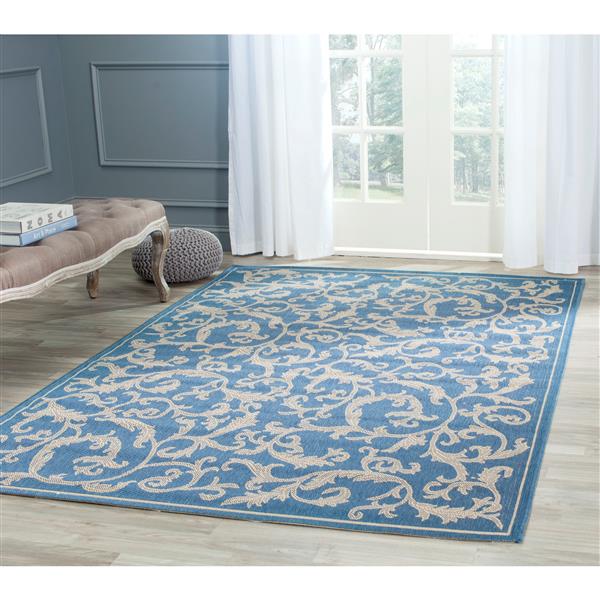 Safavieh Decorative Courtyard Rug - 2-ft x 3-ft 7-in - Natural/Blue