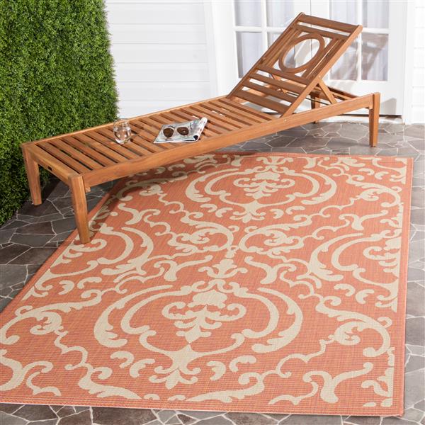 Safavieh Decorative Courtyard Rug - 2-ft x 3-ft 7-in - Terracotta/Natural
